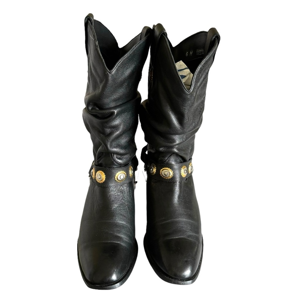 Dingo Olivia Harness Boots Black Leather Western Cowboy - Picture 3 of 17